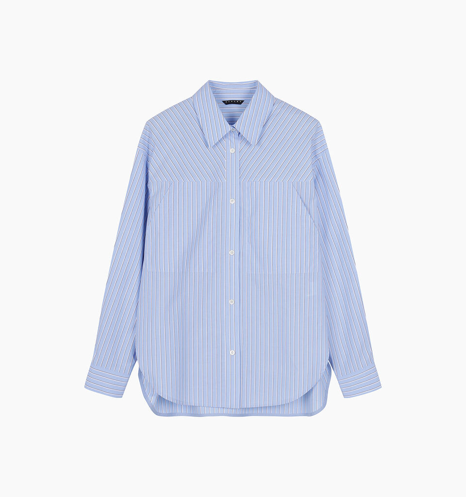 Light blue striped oversized shirt - sisley k shirts - Light Blue | Sisley K image number 1